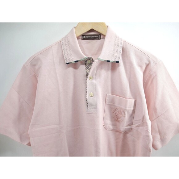 Vintage MARIO GIOVANNI Italy Short Sleeve Polo T-Shirt Pink M Made in Japan Rare - Picture 2 of 9